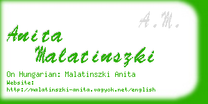 anita malatinszki business card